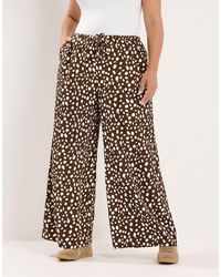 Yours Clothing - Deer Print Wide Leg Trousers - Lyst