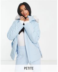 ASOS 4505 - Petite Ski Belted Jacket With Faux Fur Hood - Lyst
