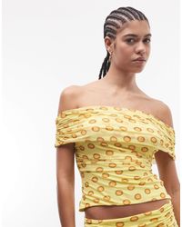 AFRM - Sophie Mesh Off Shoulder Tie Back Detail Top Co-ord - Lyst