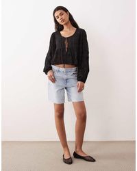 Miss Selfridge - Scoop Neck Tie Front Blouse - Lyst