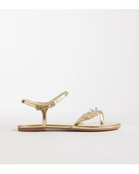 Public Desire - Elina Strappy Flat Sandals With Sea Shells - Lyst