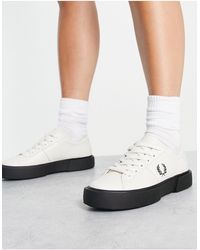 Fred Perry Leather Trainers With Platform Sole - White