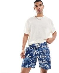 Polo Ralph Lauren - Icon Logo Palm Island Shadow Print Long Swim Shorts - Lyst