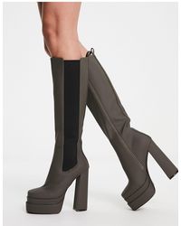 Simmi London over the knee boots with lace up detail in ASOS Damen Schuhe Stiefel Hohe Stiefel 