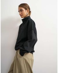 TOPSHOP - High Neck Concealed Placket Sweat - Lyst