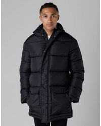 French Connection - Hooded Parka Longline Zip-Through Jacket - Lyst