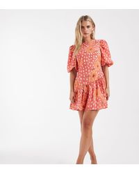 Never Fully Dressed - Poppy Puff Sleeve Mini Dress - Lyst