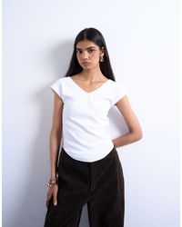 TOPSHOP - – geripptes, figurbetontes t-shirt - Lyst