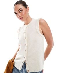 Stradivarius - Knit Cardigan Vest - Lyst