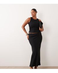 ASOS - Asos Design Curve Linen Bias Midaxi Skirt - Lyst