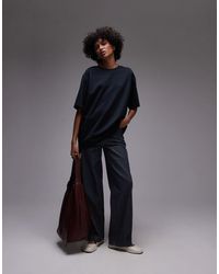 ARKET - Camiseta Negra De Tejido Grueso De Punto Liso De - Lyst