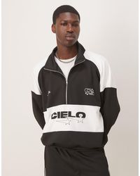 ASOS - Sweat d'ensemble en tissu style néoprène coupe carrée oversize avec col cheminée et imprimé - Lyst