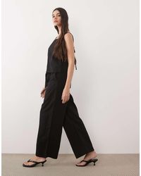 Mango - Espresso Tie Waist Barrel Trouser Co-ord - Lyst
