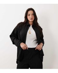 Esmee Curve - Esmee Plus Textured Beach Shirt Co-ord - Lyst