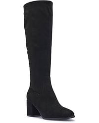 SEQWL - Knee High Boots With Pointed Toe And Mid Block Heel - Lyst