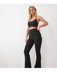 4505 - Petite Micro Rib High Waist Slim Kick Yoga leggings With Side Split - Lyst