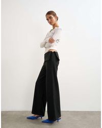 TOPSHOP - Supersoft Turn Detail Wide Leg Trouser - Lyst