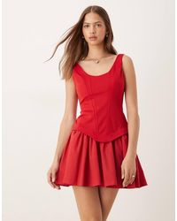 ASOS - Corset Seam Detail Dropped Waist Mini Dress - Lyst