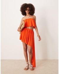 ASOS - Co-ord Ruffle Mini Skirt With Asymmetric Hem - Lyst