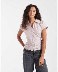 Hollister - Embroidered Short Sleeve Shirt - Lyst