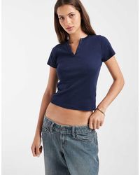 Hollister - Short Sleeve Henley T-shirt - Lyst