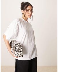ASOS - Oversized T-shirt With Ruched Sleeve Detail - Lyst