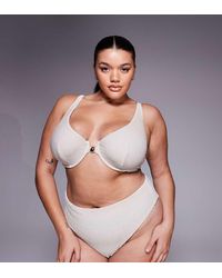 ASOS - Asos Design Curve Winter Crinkle Marina Del Rey Underwire High Apex Bikini Top With Hardware - Lyst