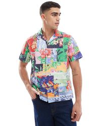 Polo Ralph Lauren - Camicia Oxford Classica A Maniche Corte Con Motivo Patchwork Stampato Ispirato Alla Spiaggia E Rever - Lyst