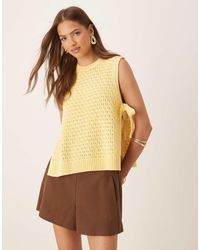 ASOS - Crochet Knit Tabard Vest With Tie Sides - Lyst