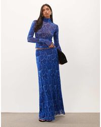 AFRM - Sera Mesh High Waist Maxi Skirt - Lyst