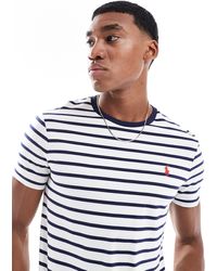 Polo Ralph Lauren - – t-shirt mit kundenspezifischem schnitt, streifen - Lyst