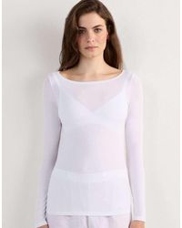 Intimissimi - Long-Sleeved Boat-Neck Micromodal Top - Lyst