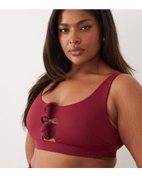 ASOS - Asos Design Curve Martina Knot Square Neck Crop Bikini Top - Lyst