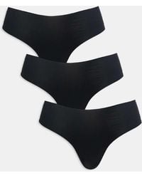 ASOS - 3 Pack No Vpl & Lace Brazilian Briefs - Lyst