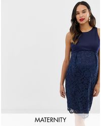 Chi Chi London Kanten Kokerjurk - Blauw