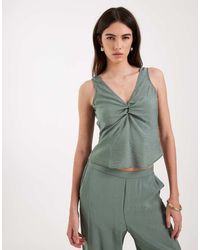 Vero Moda - Plunge Front Ruched Detail Sleeveless Top Co-ord - Lyst