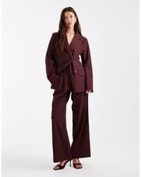 4th & Reckless - Pantalon habillé ample d'ensemble à pinces - bordeaux - Lyst