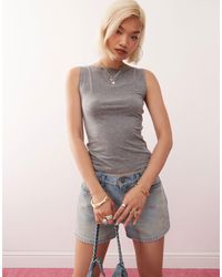 Weekday - Annie Super Soft Boat Neck Tank Top - Lyst