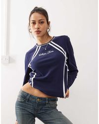 Collusion - Long Sleeve Pique Fitted T-Shirt With Contrast Sporty Piping - Lyst