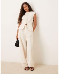 ASOS - Linen Blend Tailored Barrel Leg Trouser - Lyst