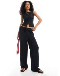 ASOS - Low Rise Broderie Wide Leg Trousers Co Ord - Lyst