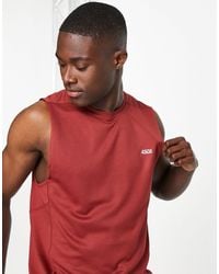 ASOS 4505 Icon Sleeveless Training T-shirt With Quick Dry - Red