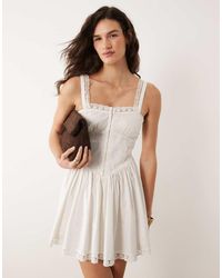 Miss Selfridge - Poplin Corset Detail Mini Dress - Lyst