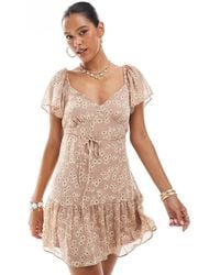 New Look - Frill Skirt Mini Dress - Lyst