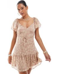 New Look - Frill Skirt Mini Dress - Lyst