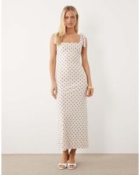 Miss Selfridge - Tie Shoulder Maxi Dress - Lyst