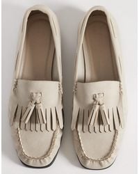 ASOS - Penny Loafers With Fringe Trim And Ruched Aprons - Lyst