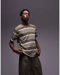 TOPMAN - Premium Oversized Fit Stripe T-shirt - Lyst