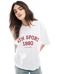 4th & Reckless - Drop Shoulder Printed Logo T-shirt - Lyst