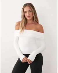 4505 - Studio Top Van Zachte Stof Met Blote Schouders - Lyst